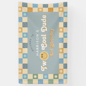 Cute Two Cool Dude Boys 2nd Birthday Welcome Banner (Vertikal)