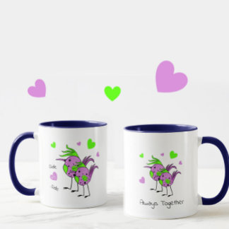Cute two lovebirds tasse