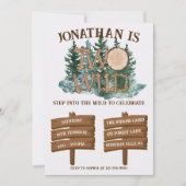 Cute Two Wild Safari Jungle Camping 2nd birthday Einladung (Vorderseite)