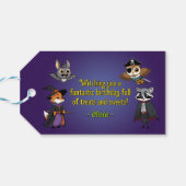 Cute Typography Woodland Animals Happy Birthday Geschenkanhänger (Rückseite Horizontal)