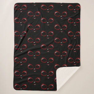 Cute Ufo-Gesicht Monster Wurf Kissen Knopf Sherpadecke