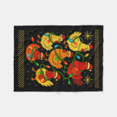 Cute Ugly Christmas Chickens Hen Shirt Funny Xmas Fleecedecke (Vorderseite (Horizontal))