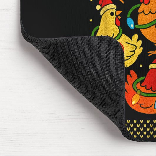 Cute Ugly Christmas Chickens Hen Shirt Funny Xmas Mousepad (Ecke)