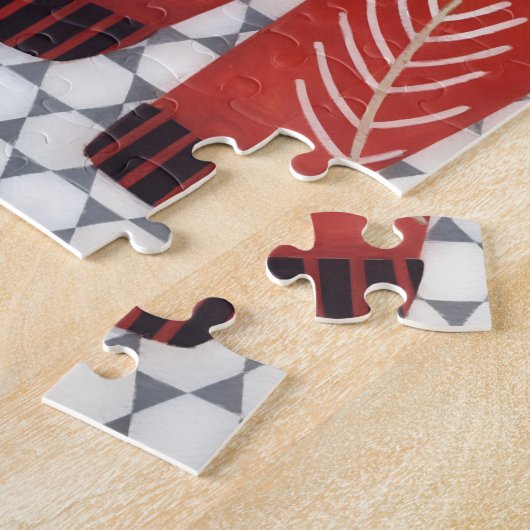 Cute Ugly Sweater Art Christmas Holiday Puzzle Red (Seite)