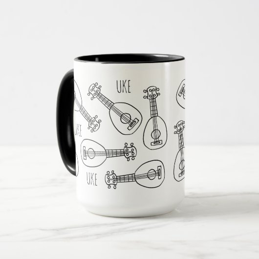 Cute Ukulele Mug Tasse (Vorderseite Links)
