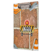 Cute Under Construction Clipboard  Klemmbrett (Links)