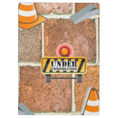 Cute Under Construction Clipboard  Klemmbrett (Rückseite)