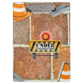 Cute Under Construction Clipboard  Klemmbrett (Vorderseite)