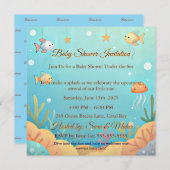 Cute Under the Sea Little Fish Baby Shower Invitat Einladung (Vorne/Hinten)