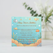 Cute Under the Sea Little Fish Baby Shower Invitat Einladung (Stehend Vorderseite)