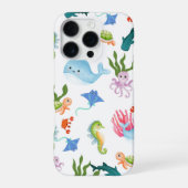 Cute Underwater Friends – Ocean Animals Pattern iPhone Hülle (Rückseite)