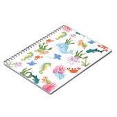 Cute Underwater Friends – Ocean Animals Pattern Notizblock (Linke Seite)