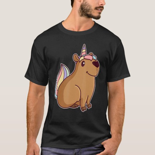 Cute Unicorn Capybara T-Shirt (Vorderseite)