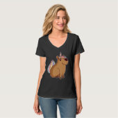Cute Unicorn Capybara T-Shirt (Vorderseite Vollansicht)