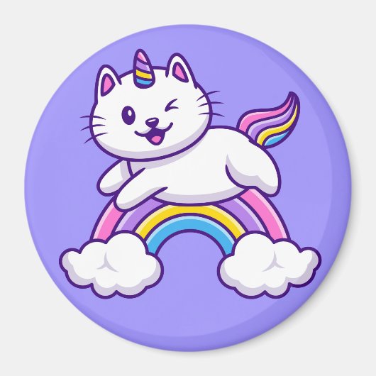 Cute Unicorn Cat Magnet (Vorne)