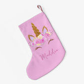 Cute Unicorn Custom Name Kleiner Weihnachtsstrumpf (Rückseite (Hängend))