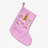 Cute Unicorn Custom Name Kleiner Weihnachtsstrumpf (Vorderansicht (hängend))