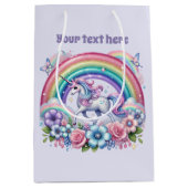 Cute unicorn customizable party  mittlere geschenktüte (Vorderseite)