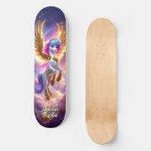 Cute Unicorn Fantasy Land Cool Children Art Skateboard (Vorderseite)