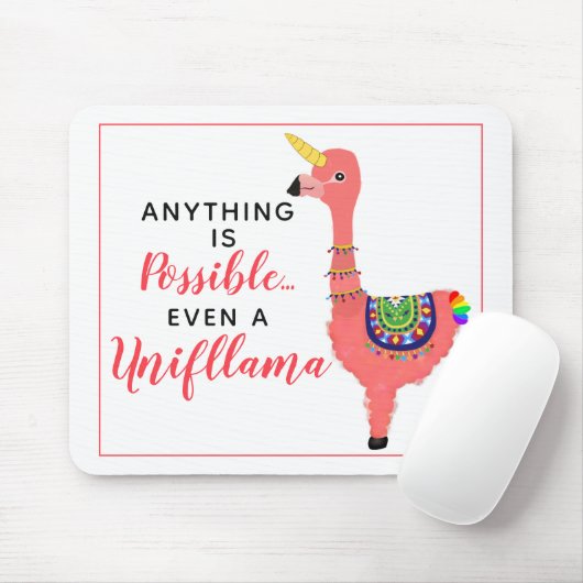Cute Unicorn Flamingo Llama Inspirational Quote Mousepad (Mit Mouse)