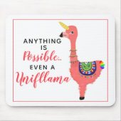 Cute Unicorn Flamingo Llama Inspirational Quote Mousepad (Vorne)