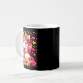 Cute Unicorn Heart Valentines Day Girls Kids Valen Kaffeetasse (Vorderseite Links)