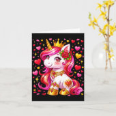Cute Unicorn Heart Valentines Day Girls Kids Valen Karte (Gelbe Blume)