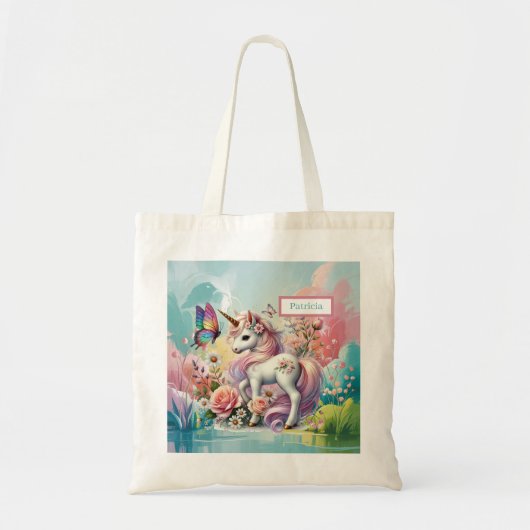 Cute unicorn lovers add name tragetasche (Vorne)