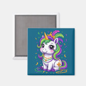Cute Unicorn Mardi Gras Carnival Fat Tuesday Girls Magnet (Vorderseite/Rückseite)