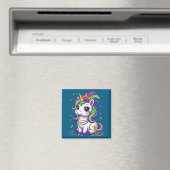 Cute Unicorn Mardi Gras Carnival Fat Tuesday Girls Magnet (In Situ (Geschirrspüler))