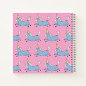 Cute Unicorn Pattern Pink Girly Personalised Notizblock (Rückseite)