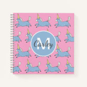 Cute Unicorn Pattern Pink Girly Personalised Notizblock (Vorderseite)