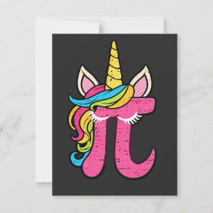 Cute Unicorn Pi Day 3.14 Mathe Zahl Pi Pun T-Shirt RSVP Karte