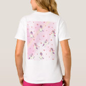 Cute Unicorn & Pink Stars for Girls Personalized T-Shirt (Rückseite)