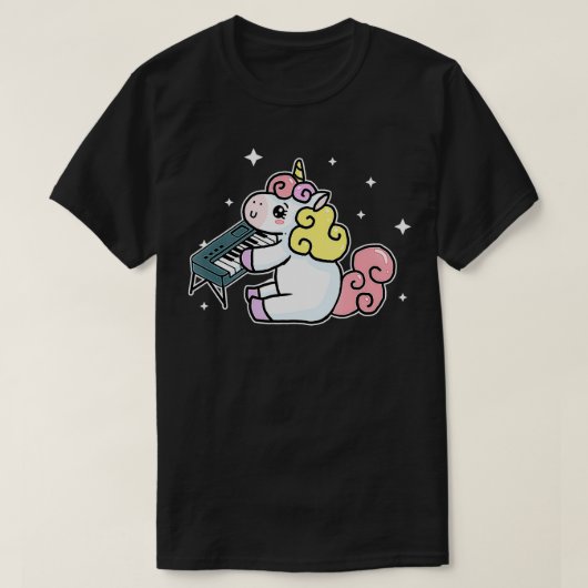 Cute Unicorn Playing Keyboard Gift Piano Lover  T-Shirt (Design vorne)