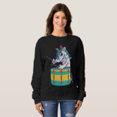 Cute Unicorn Playing Snare Percussion Snare Drumme Sweatshirt (Vorne ganz)