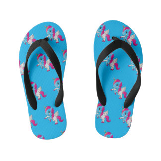 Cute Unicorn printed blue flip-flop  Kinderbadesandalen