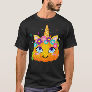 Cute Unicorn Pumpkin Funny Thanksgiving Halloween T-Shirt