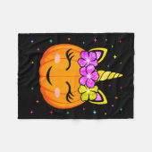 Cute Unicorn Pumpkin Girls Kids Funny Halloween Co Fleecedecke (Vorderseite (Horizontal))