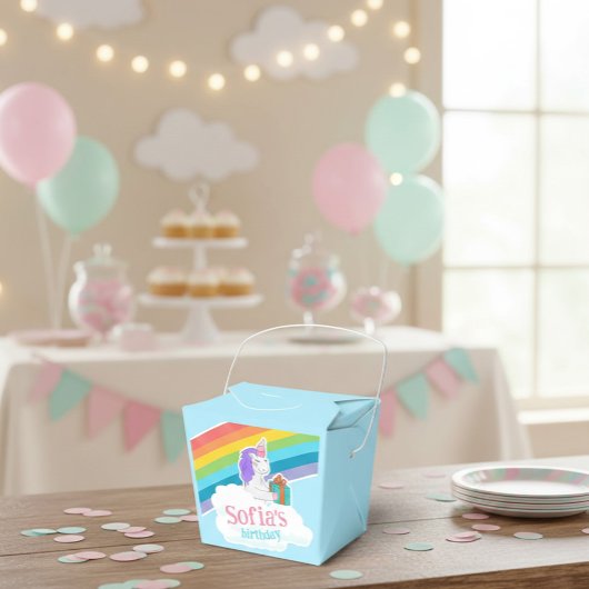 Cute Unicorn Rainbow Birthday Party Geschenkschachtel