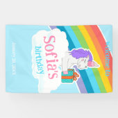 Cute Unicorn Rainbow Birthday Welcome Banner (Horizontal)