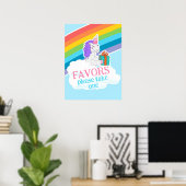 Cute Unicorn Rainbow Favors Birthday Poster (Heimbüro)