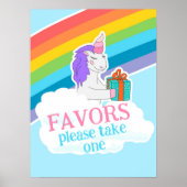 Cute Unicorn Rainbow Favors Birthday Poster (Vorne)