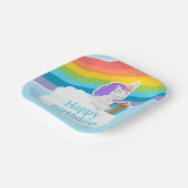 Cute Unicorn Rainbow Happy Birthday Paper Plate Pappteller (Gewinkelt)