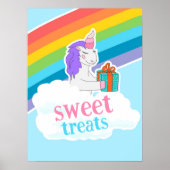 Cute Unicorn Rainbow Sweet Treats Birthday Poster (Vorne)