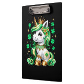 Cute Unicorn Shamrock St Patricks Day  Klemmbrett (Links)