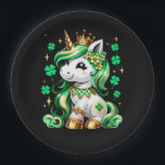 Cute Unicorn Shamrock St Patricks Day Pappteller<br><div class="desc">Cute Unicorn Shamrock St Patricks Day</div>