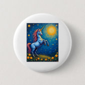 Cute Unicorn Starry Night (4) Button (Vorderseite)