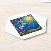 Cute Unicorn Starry Night (4) Untersetzer (angewinkelt)