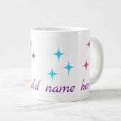 Cute Unicorn & Stars Jumbo-Tasse (Vorderseite Rechts)